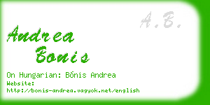 andrea bonis business card